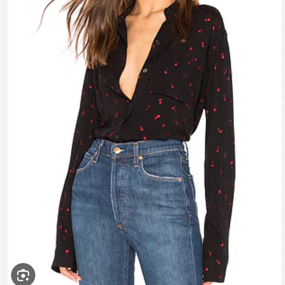 Rails Metallic Red Cherry Blouse